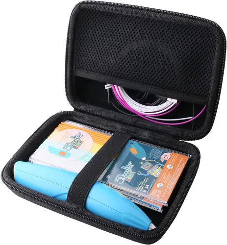 Vista 7 de Estuche rígido compatible con el bolígrafo de impresión 3D 3Doodler Start/Start+ Essentials (rosa, solo funda)
