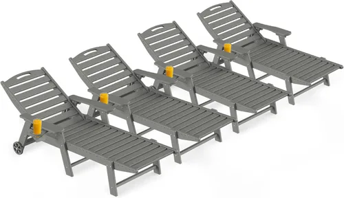 Vista 46 de Silla de salón al aire libre, silla de salón de patio de HDPE con Negro