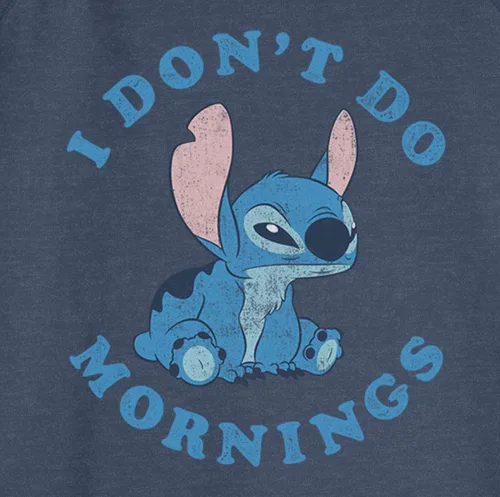 Vista 2 de Disney Lilo Stitch Mornings - Sudadera raglán para mujer con costuras