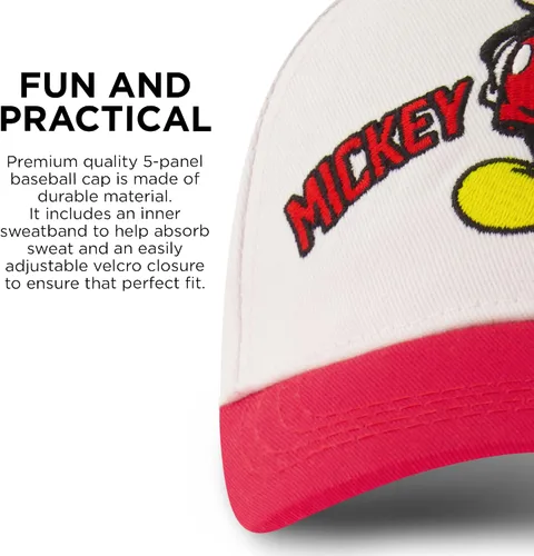 Vista 4 de Disney Boys Baseball Cap, Mickey Mouse Adjustable Toddler Hat, Ages 2-4 Or Boy Hats for Kids Ages 4-7
