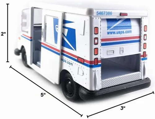 Vista 3 de 1987 Camión de servicio postal de los Estados Unidos USPS LLV 5 pulgadas de metal fundido a presión escala 1:36