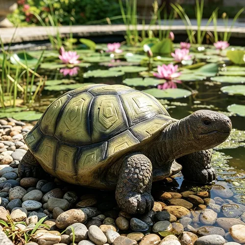 Vista 11 de SKYFIRE Estatuas de tortuga para jardín, figuras de hormigón reforzado con fibra de 29.5 x 15.7 x 11.8 pies, esculturas de jardín y decoración