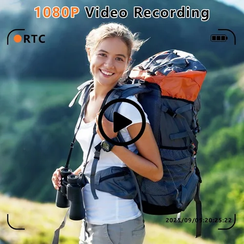 Vista 3 de Mini cámara retro con llavero – Cámara digital pequeña FHD de 1080P con lente de 2 MP, pantalla de 0.96 pulgadas y adaptador OTG con tarjeta de 16