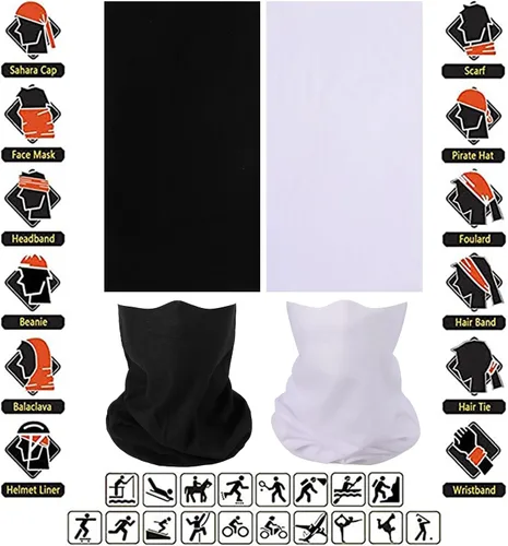 Vista 2 de Cutewing Pañuelos de tubo para la cabeza, sin costuras, polaina para el cuello, máscara facial, bufanda mágica, diadema, pasamontañas, máscaras
