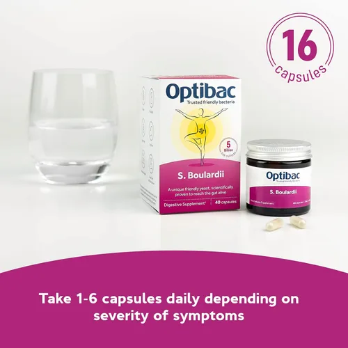 Vista 5 de OptiBac Probióticos Saccharomyces Boulardii - 16 Cápsulas