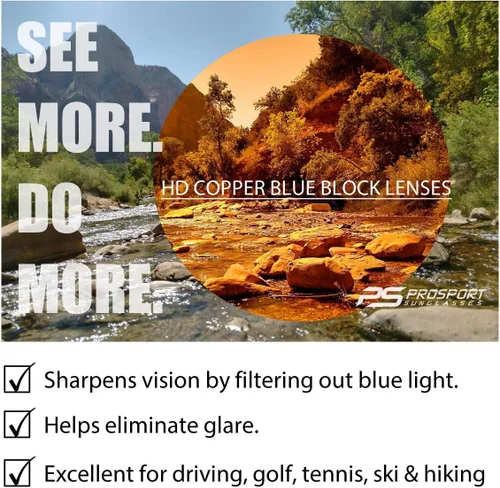 Vista 8 de proSPORT Gafas de sol HD con bloqueadores de luz azul para hombre y mujer