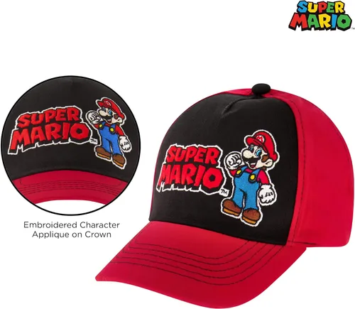 Vista 3 de Nintendo Boys' Baseball Cap, Super Mario Adjustable Kids Hat for Ages 4-7