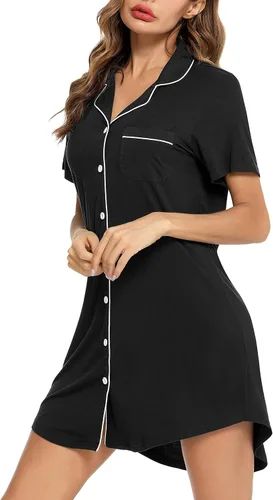 Vista 4 de Leikar Camisón de maternidad para mujer, pijama de lactancia de manga larga