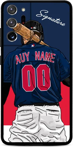 Vista 17 de Funda de béisbol personalizada con nombre y número para Samsung Galaxy Note 20/20 Ultra 10 Pro Note 9 8, silicona líquida con protección de cámara