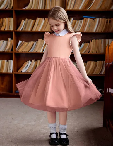 Vista 4 de Arshiner Vestido tutú para niñas pequeñas, vestidos de verano esponjosos, vestidos casuales de fiesta de tul para niños de 2 a 6 años