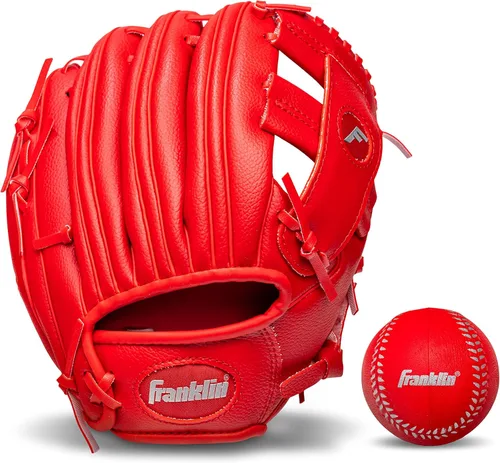 Vista 20 de Franklin Sports Juego de guantes de teeball + pelota para niños Negro