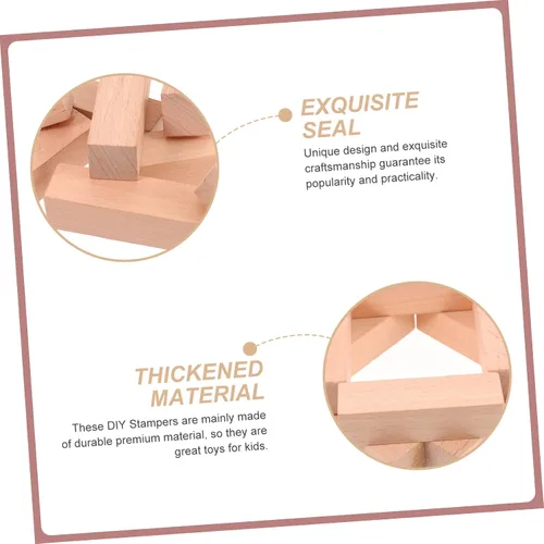 Vista 2 de EXCEART 8 piezas de suministros de tallado de madera para tallar, palo de patio, diario de madera de balsa, sello de libro, bloque de construcción