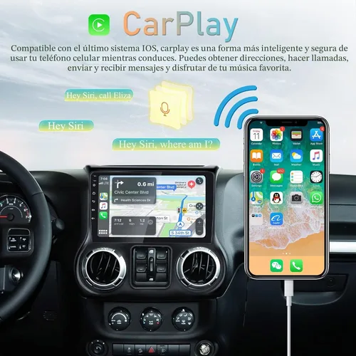 Vista 2 de Radio de coche para Jeep Wrangler 2015 2016 2017 con Carplay y Android Auto