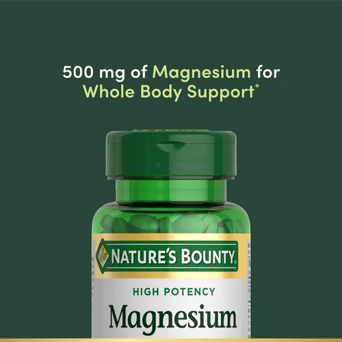 Vista 3 de Nature's Bounty Magnesio, Suplemento Mineral, 500 mg, 100 Tabletas
