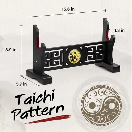 Vista 2 de Taichi - Soporte acolchado para espada, soporte de exhibición para sable de luz, espada samurái, hoja de cosplay, Tanjirou Demon Slayer Genshin