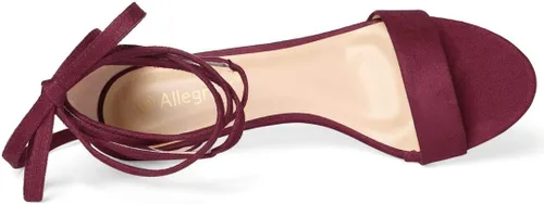 Vista 5 de Allegra K Sandalias con cordones de tacón de gatito para mujer