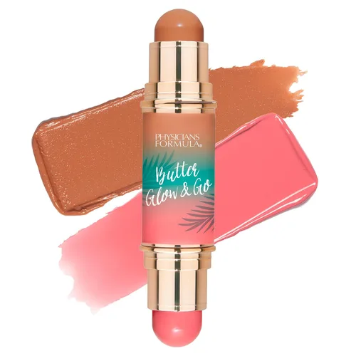 Vista 9 de Physicians Formula Butter Glow & Go - Barra multiusos, fórmula ultra cremosa con mantequilla de Murumuru, acabado radiante, libre de crueldad Playa