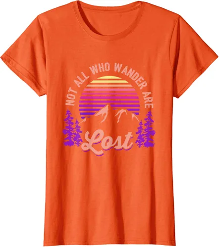 Vista 43 de Not All Who Wander Are Lost Vintage Mountains - Camiseta de senderismo, Negro, S