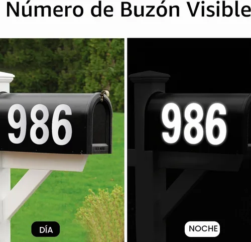 Vista 2 de Números reflectantes para buzón para exteriores – 30 calcomanías impermeables para números de buzón, grandes de 3 pulgadas, autoadhesivos, números