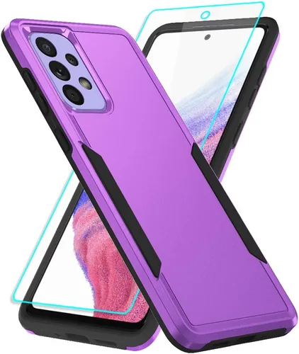 Vista 7 de Funda para Samsung A53 5G, Galaxy A53 5G con protector de pantalla, protección de cuerpo completo, funda de goma duradera para Samsung Galaxy A53