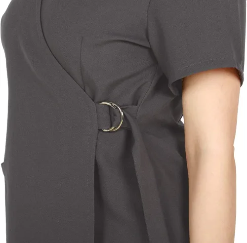 Vista 3 de Pamela - Bata profesional de salón, chaqueta de estilista, uniforme de cosmetología Gris
