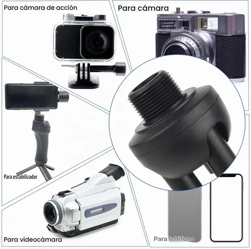 Vista 6 de Soporte de micrófono de trípode de escritorio, con patas de goma antideslizantes, construcción de hierro duradera, plegable portátil, soporte