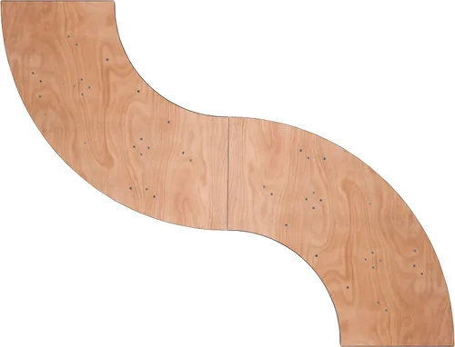 Vista 4 de BizChair Mesa plegable para banquetes de madera serpentina de 5.5 pies x 2 pies