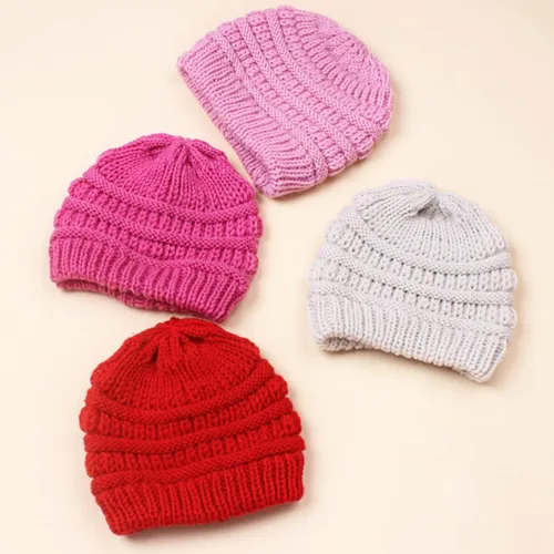 Vista 8 de Womens Cap Winter Warm Knitted Beanie Hat, Baby Hat Casual Boys Girls Autumn Warm Outdoor Knitting Hat Photography Prop (Color Navy Blue)