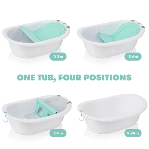 Vista 2 de Frida Baby Kit de baño 4 en 1 Grow-with-Me y Control The Flow Rinser Cup Bath Time