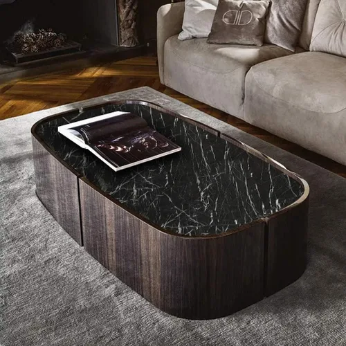 Vista 4 de RANRAN Papel de contacto de mármol, rollo negro granito, autoadhesivo para despegar y pegar, para encimeras de cocina, armarios, muebles