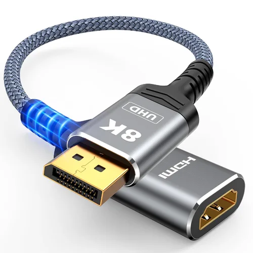 Vista 10 de Highwings Adaptador DisplayPort a HDMI de 4K, Cable Convertidor Adaptador DP a HDMI Unidireccional Macho a Hembra, Adaptador HDMI Compatible