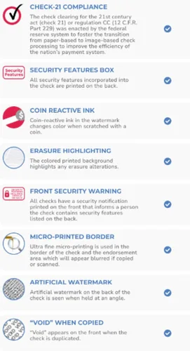 Vista 7 de EnDoc Papel de Cheques para Computadora - 100 Hojas - Cheques Comerciales en la Parte Superior - Características de Seguridad e Impresora Láser