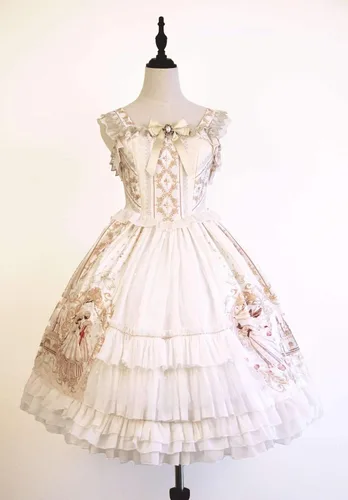 Vista 2 de Vestido clásico de princesa elegante, sin mangas, con volantes, vestido multicapa con lazo