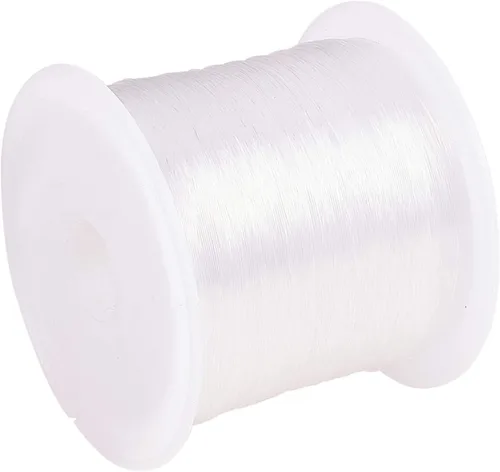 Vista 11 de Pandahall - 1 rollo de alambre transparente de hilo de nylon para pesca, color blanco.