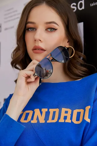 Vista 4 de YuJian Gafas de sol retro de plástico de gran tamaño Aviator de los años 70 para mujeres y hombres, montura clásica grande, gafas vintage