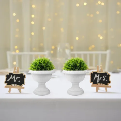 Vista 6 de Cabilock 4 mini macetas romanas decorativas de plástico para bodas, carreteras, pasillos, jardín, patio, uso doméstico, contenedores de plantas