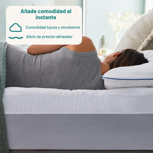 Vista 2 de Sleep Innovations Top de colchón enrevesado, color blanco. completo