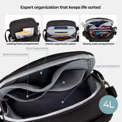 Vista 8 de Travelon Anti-Theft Classic Travel Bag Negro