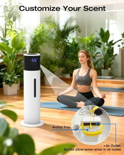 Vista 7 de Humidificador de 13L para habitación grande, tiempo de funcionamiento de 100 horas, 28 dB, silencioso, humidificadores de aire de niebla fría