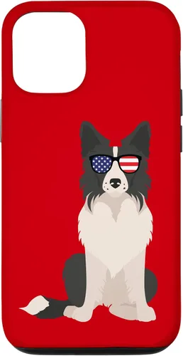 Vista 28 de Border Collie July 4th Patriotic American Sunglasses Dog Case for iPhone 16