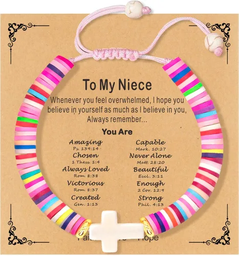 Vista 19 de Regalos navideños para niños, niñas adolescentes, mujeres, linda pulsera de cruz para niñas, regalos de Navidad cristianos para mujeres, ideas