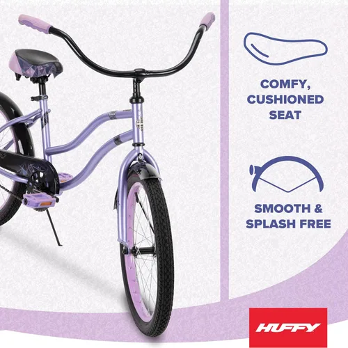 Vista 4 de Huffy Cruiser Bike, Fairmont or Woodhaven Model, 20/24/26 Inch Sizes, Perfect for Casual Rides, Ergonomic Design, Rear Rack and Basket on Woodhaven