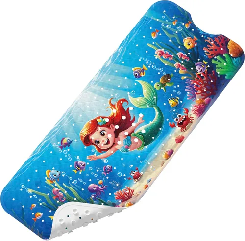 Vista 11 de Tapete de Baño para Bebé Mejorado con Dibujos Animados Antideslizante - 40"x16" Extra Largo Tapete de Bañera para Bebé Ecológico Duradero Tapete
