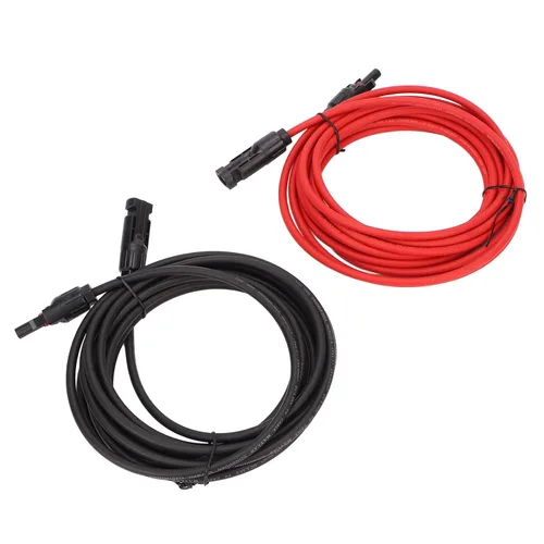 Vista 8 de Cable adaptador solar, 1 par de cable de panel solar de 12 AWG con conector adaptador solar, cable de extensión solar, cable fotovoltaico resistente