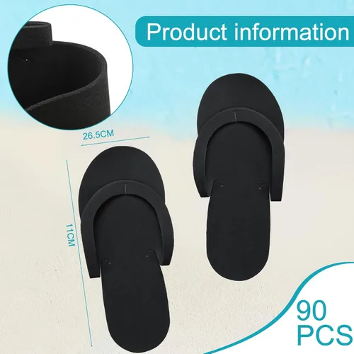 Vista 3 de Mepase 90 pares de pantuflas Pedi desechables de espuma a granel spa pedicura sandalias para invitados, mujeres y hombres, suministros de fiesta