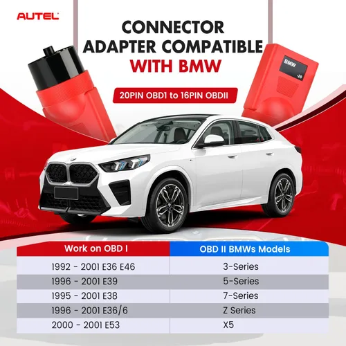 Vista 3 de Autel Adaptador de Diagnóstico Original BMW de 20 Pines, Conector Macho OBD1 de 20 Pines a Hembra OBD2 de 16 Pines para BMW de 20 Pines, Funciona