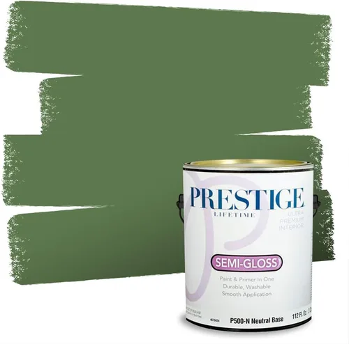 Vista 6 de PRESTIGE Pintura exterior e imprimación en uno, aloe, plano, 1 galón