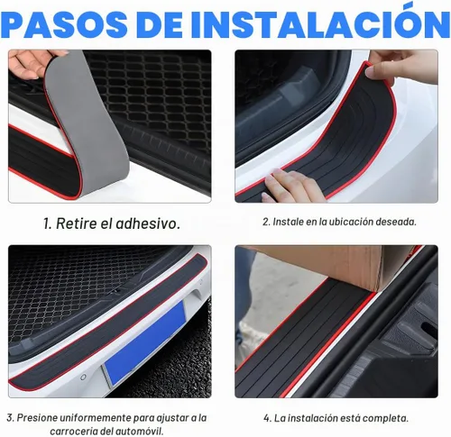 Vista 5 de XINLIYA - Protector de parachoques trasero universal de goma resistente a los arañazos y antideslizante para puerta de maletero de la mayoría