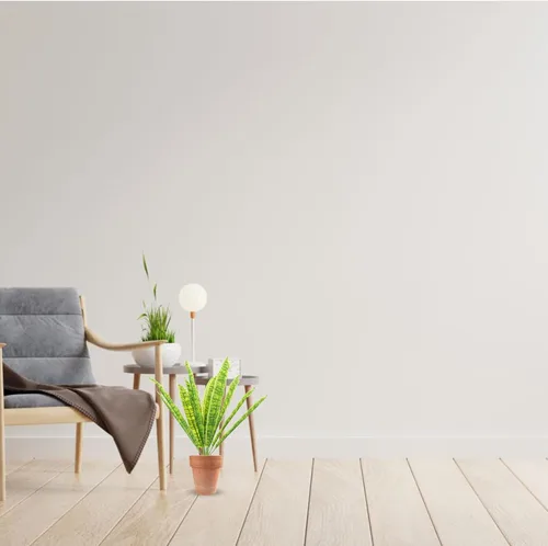 Vista 9 de HOMSFOU Plantas de interior Sansevieria Planta de serpiente, vegetación de plástico, planta de agave artificial para decoración de interiores