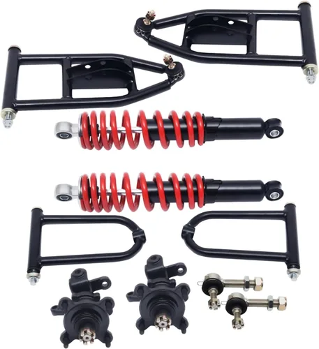 Vista 11 de Kit Completo de Brazo Oscilante con Amortiguador de Suspensión Delantera de 11'', Kit de Husillo de Nudillo de Dirección Superior e Inferior Para